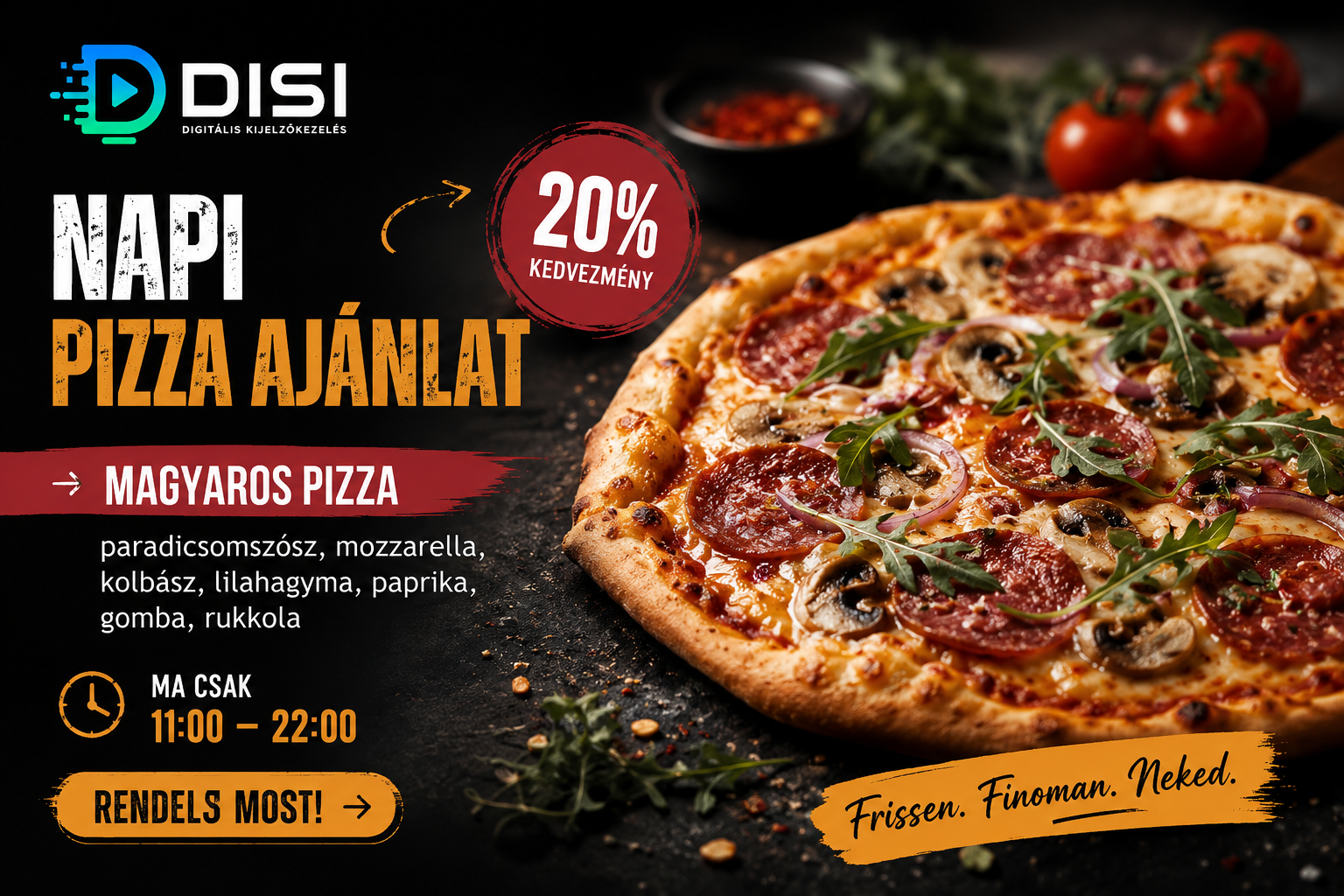 AI által készített éttermi reklám